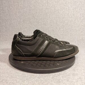 Hugo Boss Akeen Black Leather Suede Mesh Low Top Sneakers 50247608 Mens EU 42